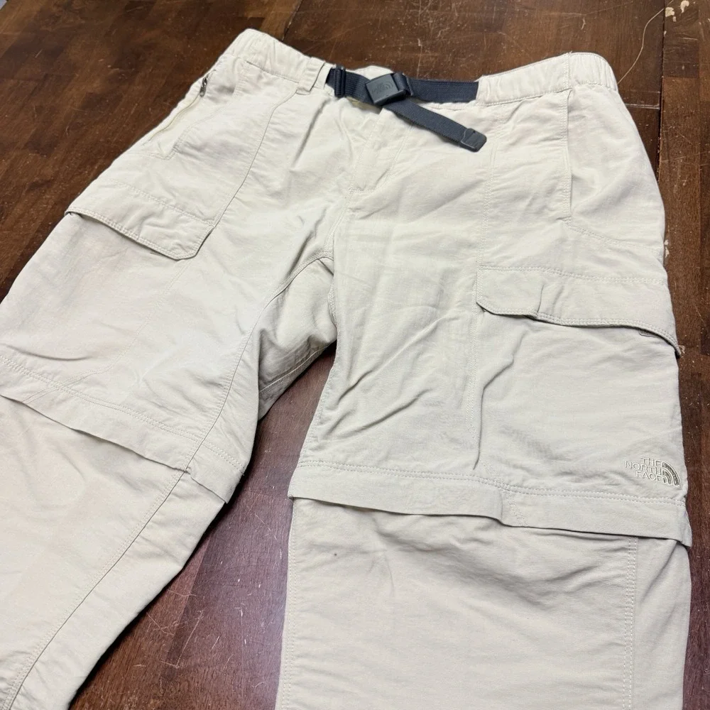 The North Face Convertible Belted Cargo Pants 36x27 Mens Large Short‎ 7 Pockets